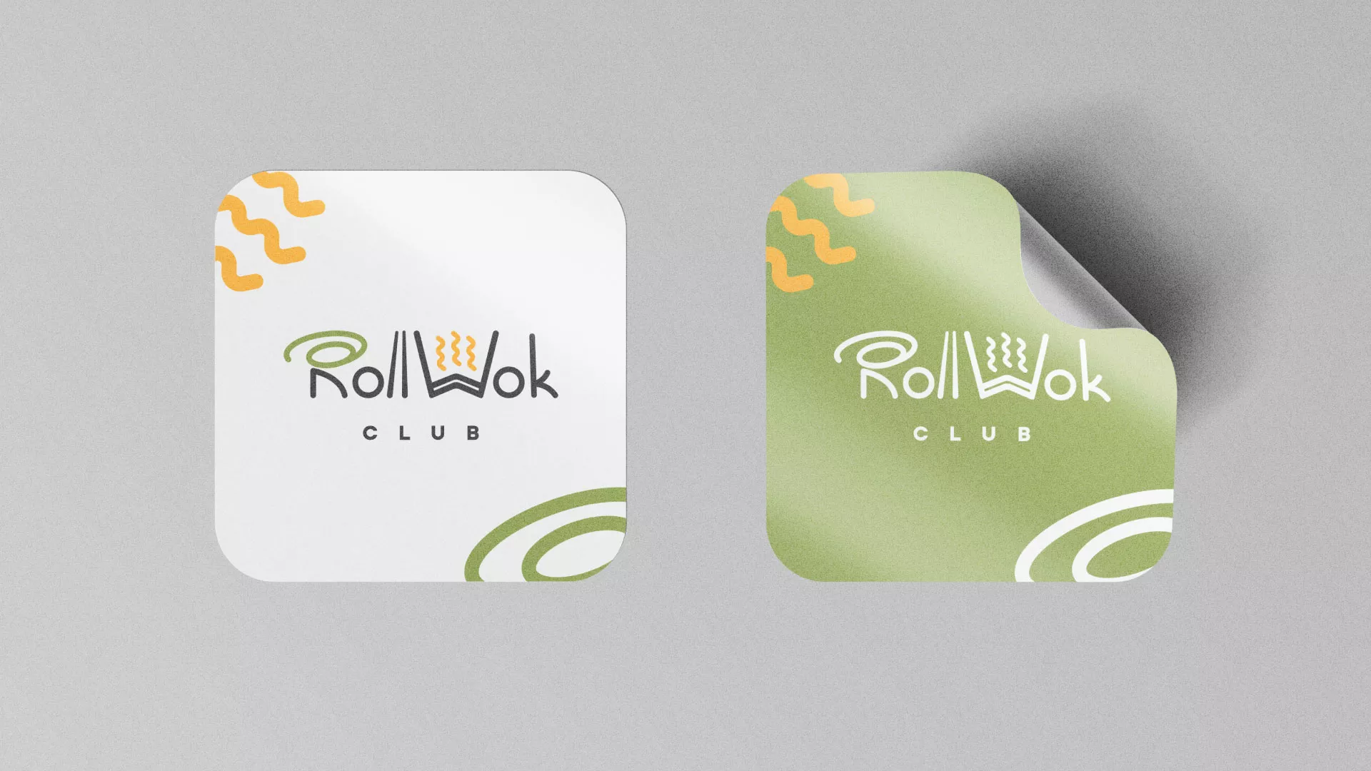Разработка логотипа и фирменного стиля суши-бара «Roll Wok Club» в Слободском